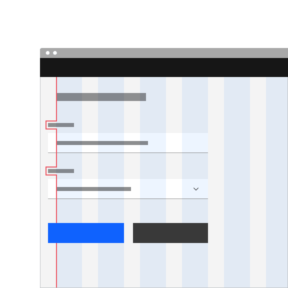 An example showing incorrectly aligned default inputs